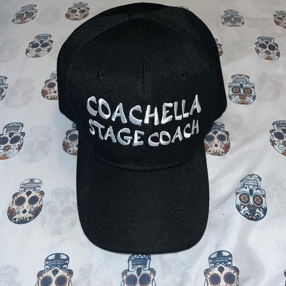 Coachella/Stagecoach Velcro Hat like new condition black and white. - Picture 1 of 4